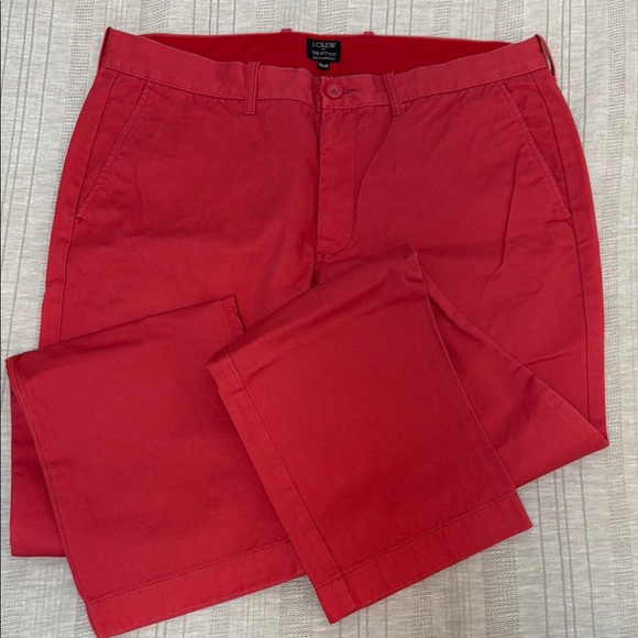 J. Crew The Sutton Vibrant Red/Pink Chino Trousers - Picture 1 of 6